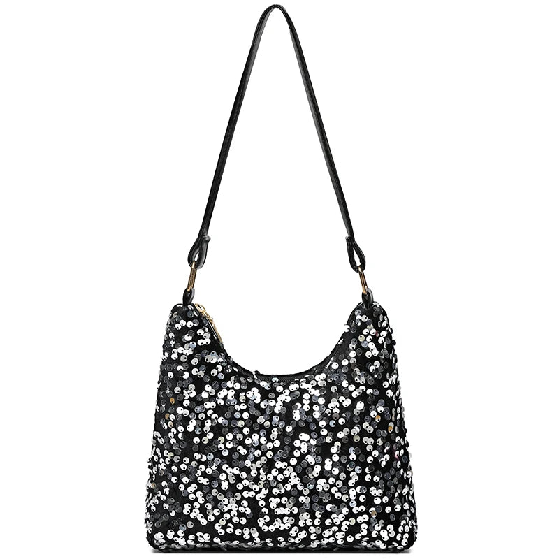 Popular trendy women's Korean-style handbag with sequins - versatile single-shoulder small bag