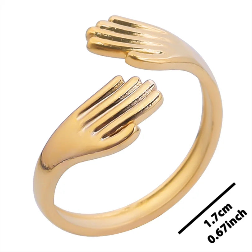 خواتم أنيقة مطلية بالذهب من الفولاذ المقاوم للصدأ، 6 قطع/مجموعة، بتصميمات زهور ونجوم وأوراق شجر وحب وثعبان، خواتم مجردة، مجوهرات نسائية بالجملة