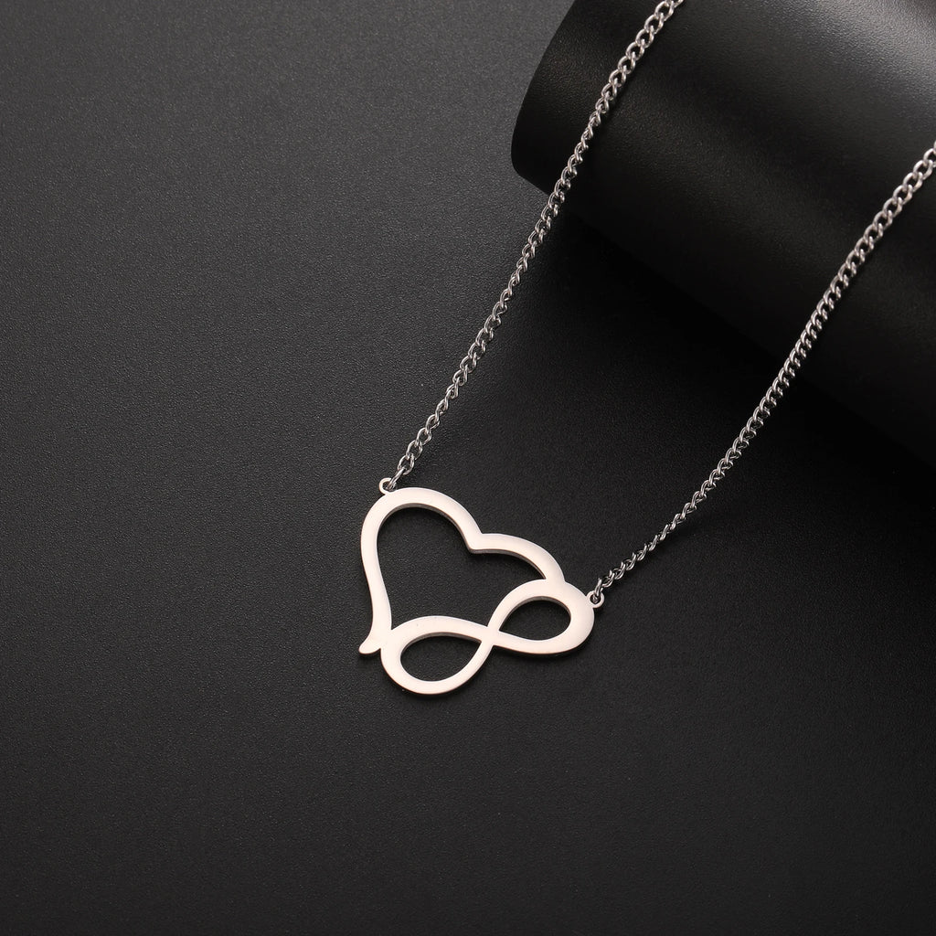 قلادة Skyrim Infinite Love من الفولاذ المقاوم للصدأ للنساء، قلادة مجوهرات عصرية، هدية عيد الميلاد للزوجين