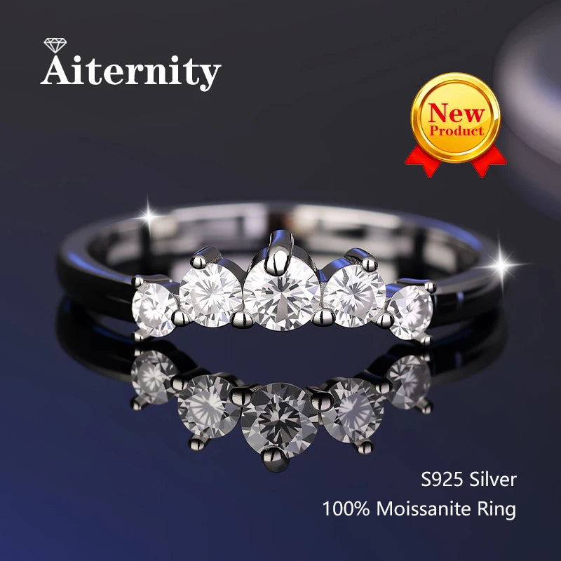 100% Real S925 Silver Ring For Men and Women Luxury Brilliant D Color Moissanite Pass Diamond Tester Pen Unisex Rings