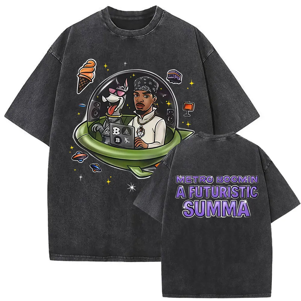 تي شيرت رجالي فضفاض مطبوع عليه رسومات مغني الراب فيوتشر وساب واي بومين، لا نثق بك، من القطن الخالص، بتصميم هيب هوب عصري