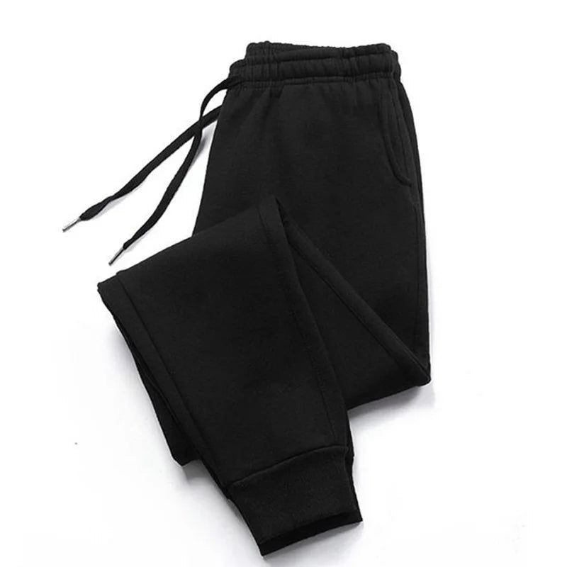 New men's high-quality solid-color sport pants - sport outfit - elastic waist - 2026 casual loose pants - black/grey - cotton jo