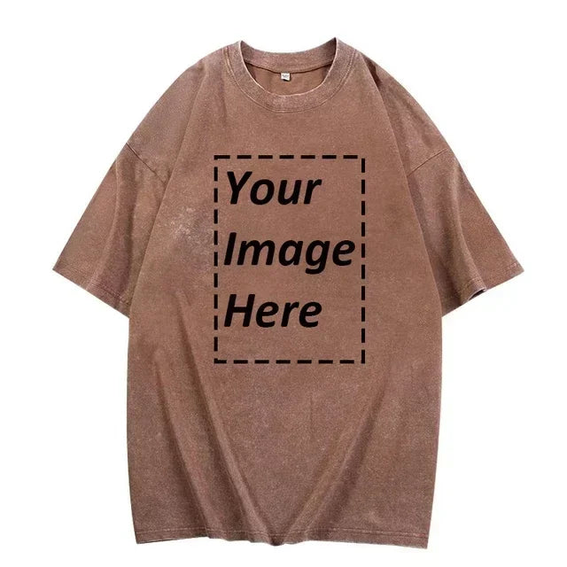 تي شيرت رجالي ونسائي ثقيل الوزن بطباعة كلاسيكية مخصصة مقاس كبير من القطن بوزن 230 جرامًا، مناسب للشارع والهيب هوب والبانك والهاراجوكو، مقاس أوروبي