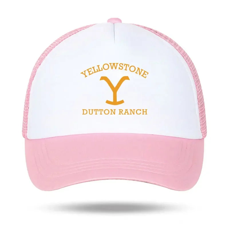 قبعة سائق شاحنة كلاسيكية من إسفنج داتون رانش من يلوستون للرجال والنساء، قبعة شبكية قابلة للتعديل، قبعة واقية من الشمس يومية للبالغين