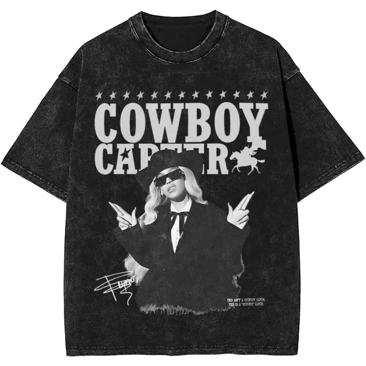 ألبوم كاوبوي كارتر، جولة بيونسيه 2024، الزي المغسول، تي شيرت، رجال، نساء، ملابس الشارع، تي شيرتات هيب هوب، تي شيرتات صيفية، قمم قطنية