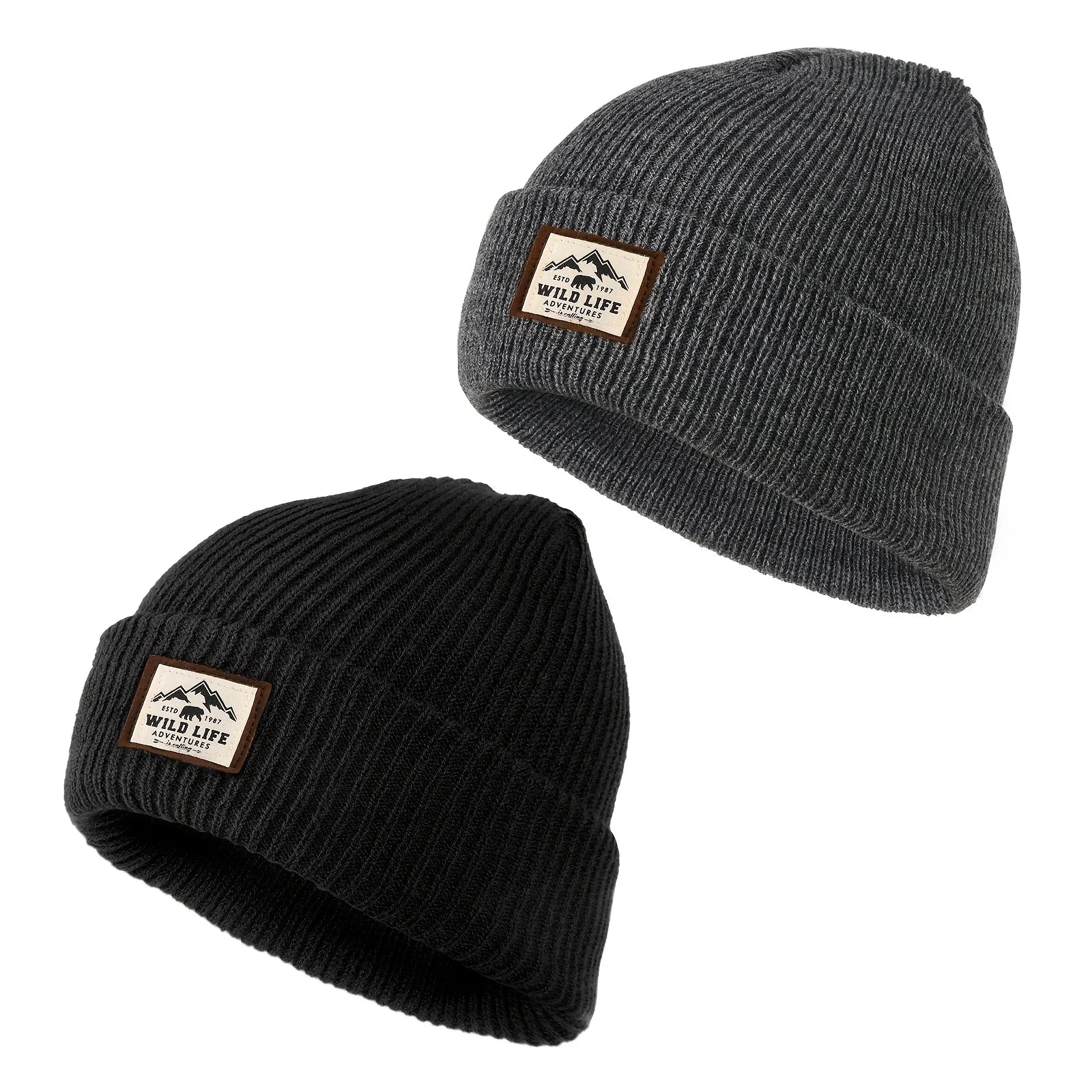قبعة شتوية محبوكة ناعمة ومرنة ودافئة، مناسبة لركوب الدراجات والتخييم والمشي لمسافات طويلة، قطعة أو قطعتين.
