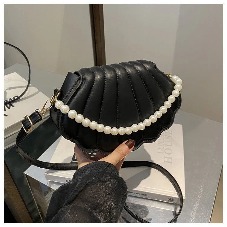 حقيبة كتف أنيقة على الطراز الكوري، حقيبة صدفية عصرية، حقيبة كروسبودي أنيقة وبسيطة، حقيبة جديدة لصيف 2025 للنساء