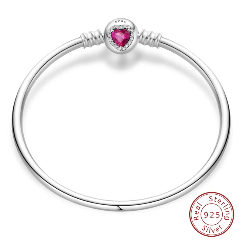 سوار فضة عيار 925 أصلي بطول 17-20 سم على شكل نجمة وقمر وشمس وأوراق برسيم خضراء وأساور من الزركون تناسب صنعها بنفسك وهدايا أعياد الميلاد