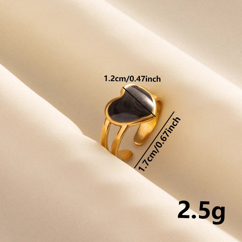 خاتم مفتوح قابل للتعديل بتصميم عين الحسد، قلب، شمس، قلب، للنساء والرجال، إكسسوارات، مينا أسود، مجوهرات عتيقة، خاتم من الفولاذ المقاوم للصدأ، هدية