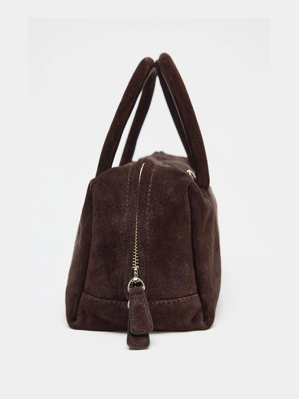 حقيبة نسائية بكتف واحد، حقيبة بولينج يدوية من جلد الغزال بسحاب، حقيبة نسائية من بوسطن الكورية