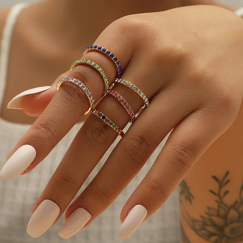 CARLIDANA Mini Zircon 12 Birthstone Rings for Women Stainless Steel Gold Color Finger Ring Engagement Wedding Jewelry Gift