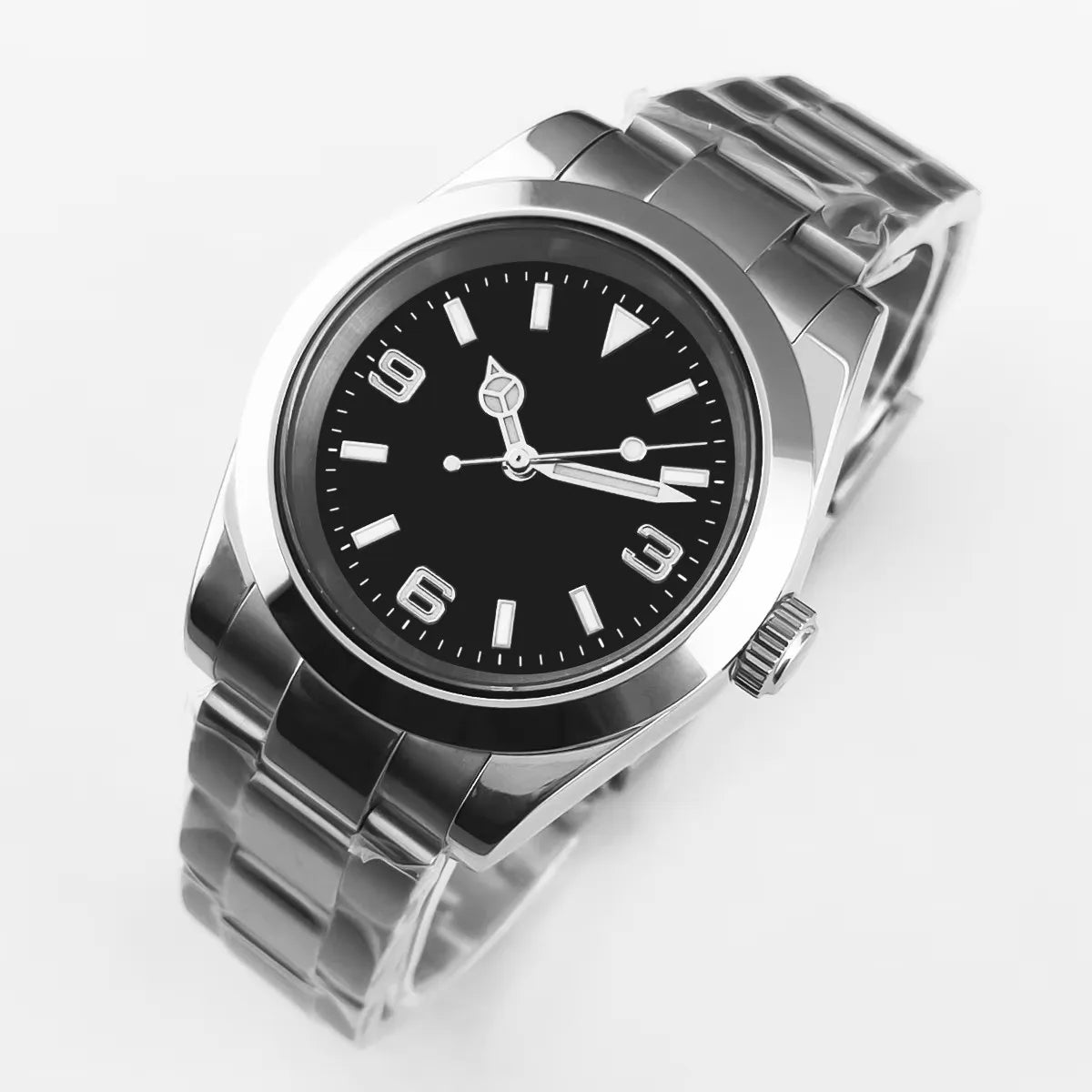 ساعة يد ميكانيكية أوتوماتيكية فاخرة من كورجيوت مقاس 36 مم/39 مم، باللونين الأبيض والأسود، أرقام للرجال، ساعة من الكريستال الياقوتي 10 بارات