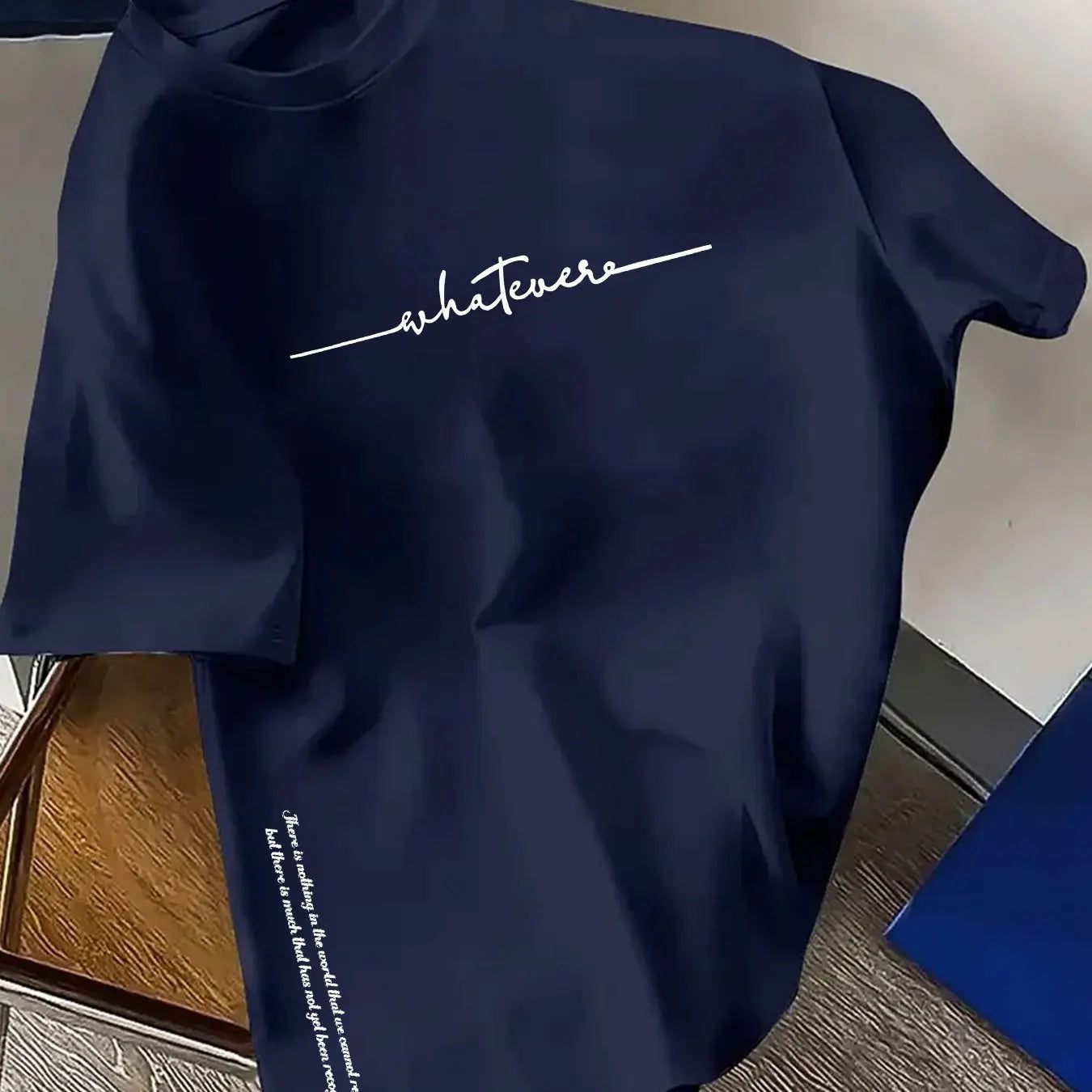 تيشيرت رجالي صيفي قطني 100%، عصري، كاجوال، رياضي، فضفاض، مقاسات كبيرة، مطبوع عليه حروف بسيطة، بياقة دائرية وأكمام قصيرة