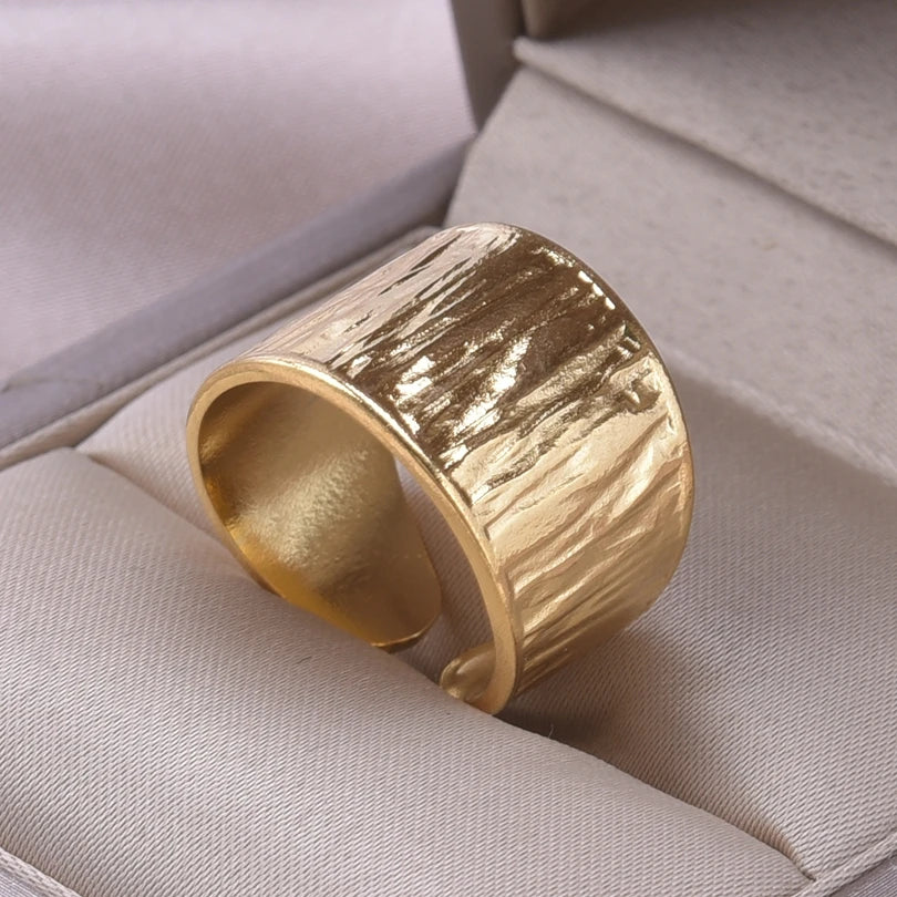 خواتم واسعة غير متساوية من الفولاذ المقاوم للصدأ للنساء والرجال، إكسسوارات، مجوهرات هندية، خاتم إصبع عتيق، هدية