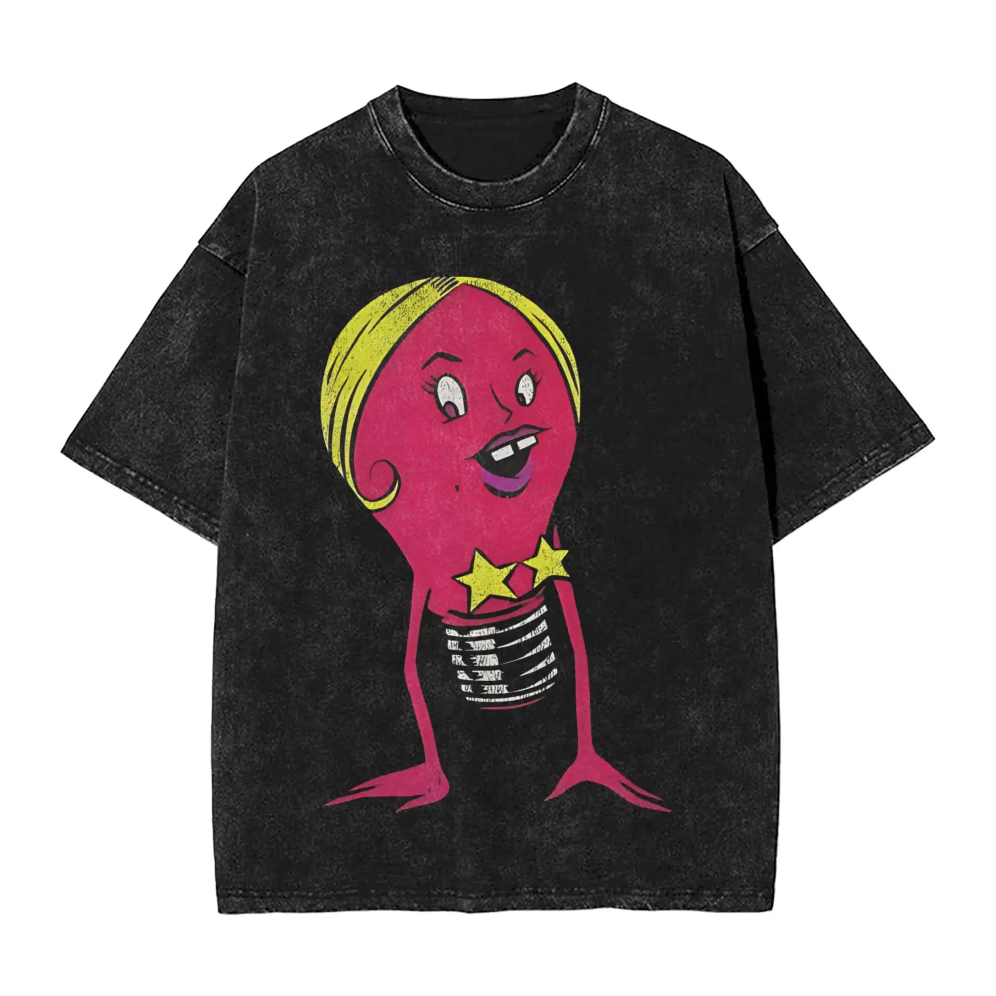 تي شيرت رجالي من فرقة ملكة العصر الحجري، تي شيرتات فكاهية مغسولة، تي شيرت بأكمام قصيرة وياقة مستديرة، تي شيرت قطني خالص، ملابس هدايا