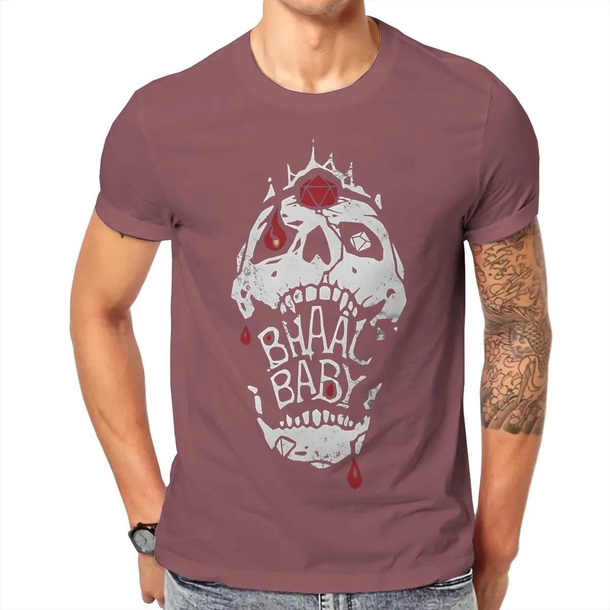 تي شيرت رجالي من DND باللون الأحمر، يظهر رغبتك المظلمة، تي شيرت رجالي من القطن، ملابس رجالية