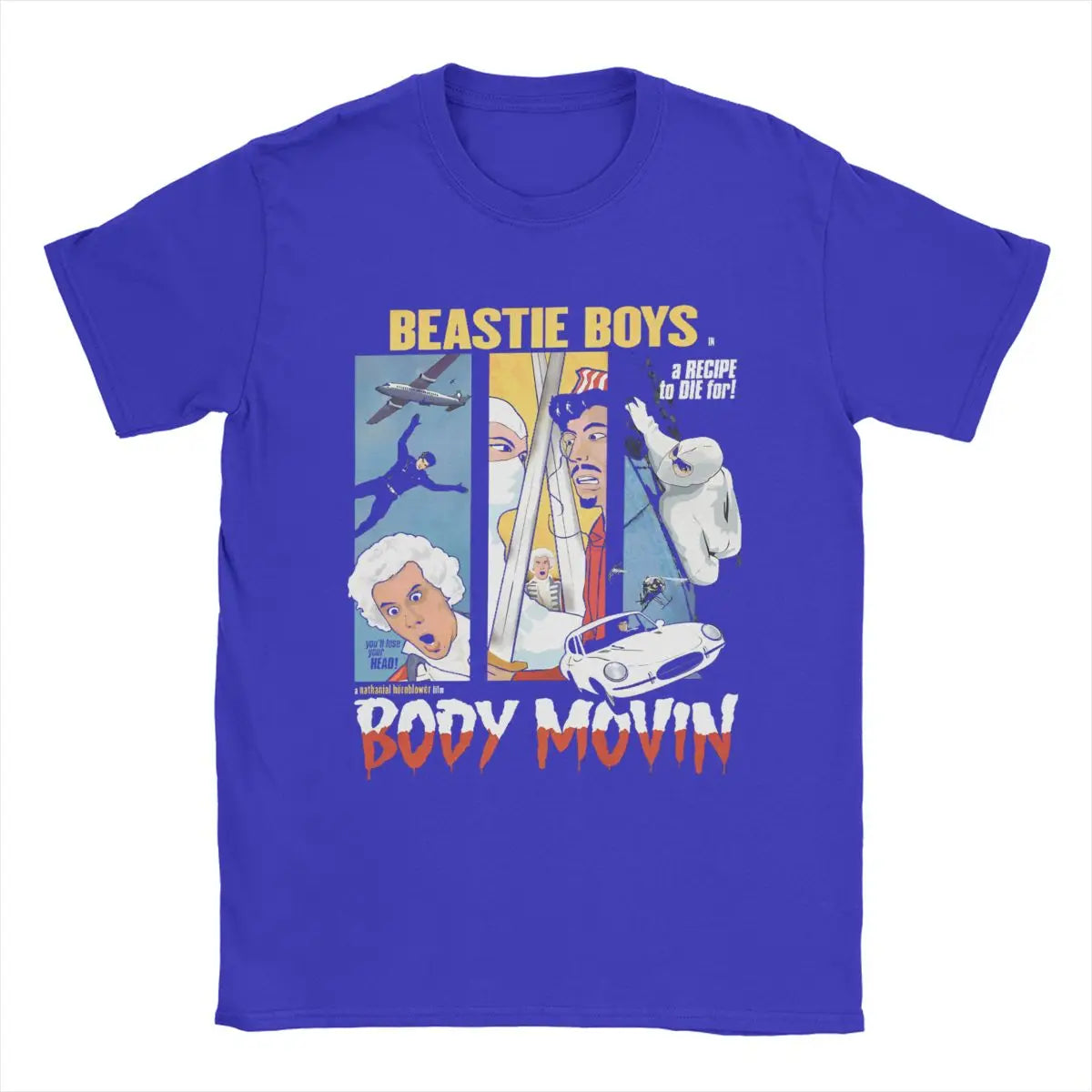 تي شيرت رجالي من Body Movin Beastie Boys تي شيرت قطني عصري برقبة دائرية وأكمام قصيرة ملابس بمقاسات كبيرة