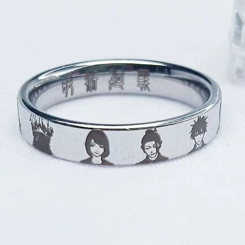 خاتم جوجوتسو كايسن إيتادوري يوجي المصنوع من الفولاذ التيتانيوم للرجال والنساء، خواتم أصابع بسيطة غير رسمية، خاتم لا يتلاشى، قلادة، هدايا جديدة