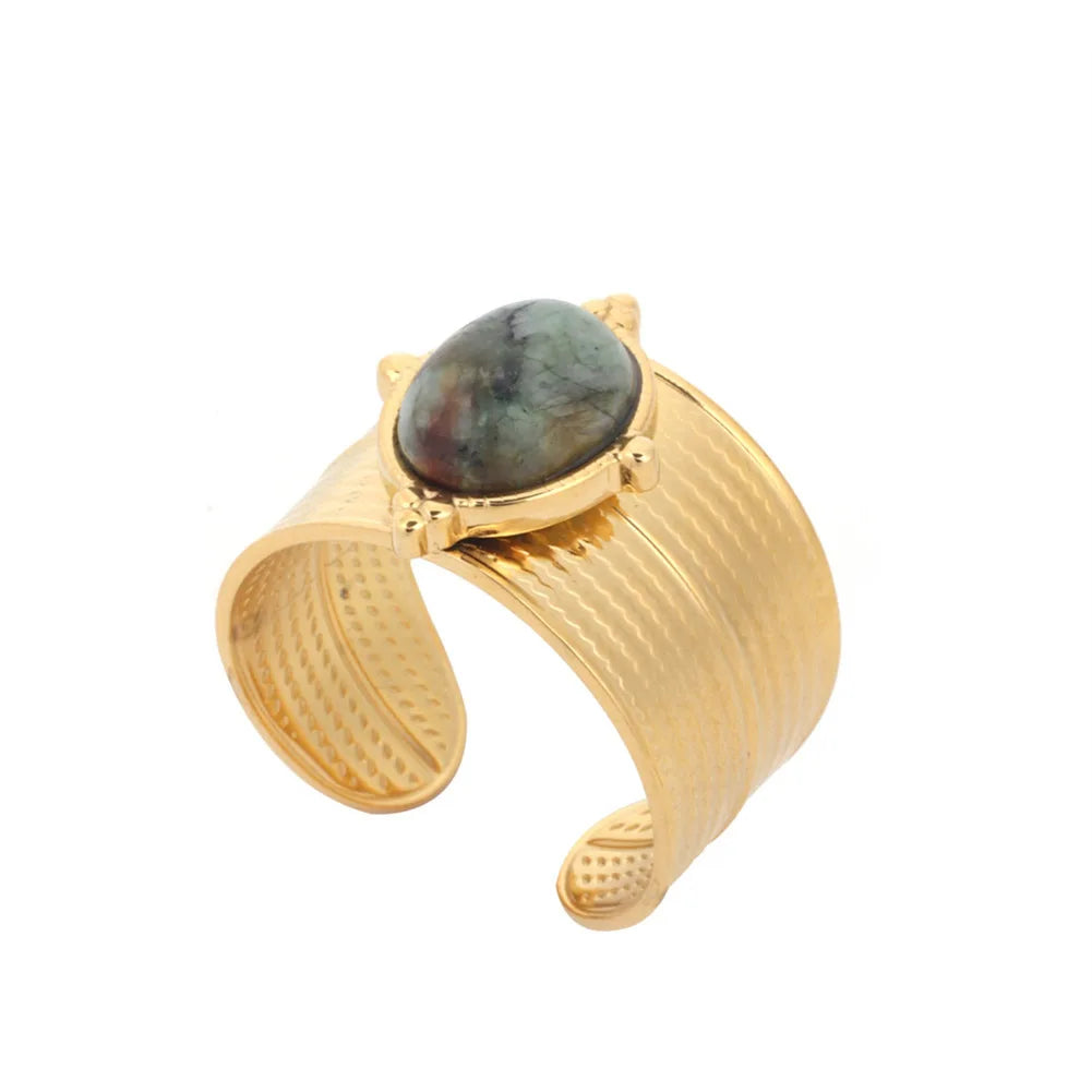 خاتم نسائي من الفولاذ المقاوم للصدأ من كرينج كوكو، قابل للتعديل، بتصميم شجرة الحياة، مرصع بأحجار الراين، خاتم أنيق للمواعدة للنساء