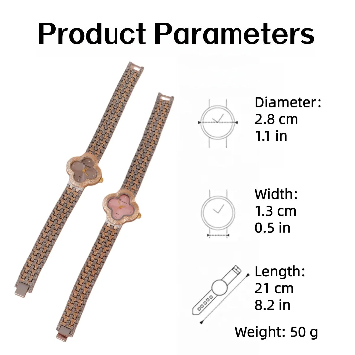 ساعة كوارتز نسائية، مينا أنيق، سوار ذهبي وفضي متناوب، تصميم عصري، إكسسوارات أنيقة، هدية مثالية