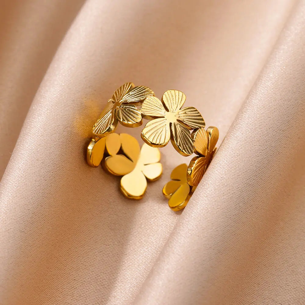 خواتم هندسية من الزركون والفولاذ المقاوم للصدأ للنساء، فاخرة، بتصميم عين الحسد، لون ذهبي، قابلة للتعديل، عصرية، هدية مجوهرات أنيقة لحفلات الزفاف