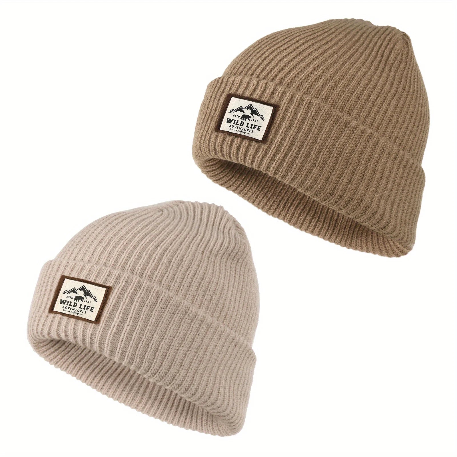 قبعة شتوية محبوكة ناعمة ومرنة ودافئة، مناسبة لركوب الدراجات والتخييم والمشي لمسافات طويلة، قطعة أو قطعتين.