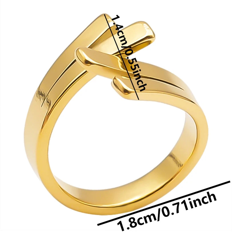 6 قطع/مجموعة خواتم أنيقة مطلية بالذهب الحقيقي من الفولاذ المقاوم للصدأ على شكل زهرة وقلب وحب وصليب خواتم مجوهرات للنساء والرجال إكسسوارات ساحرة