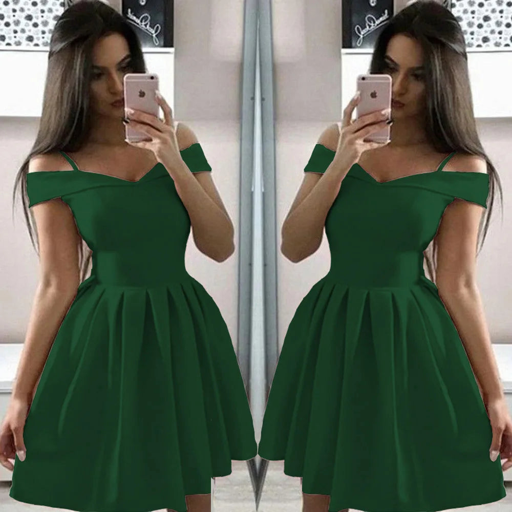 Sexy Solid Color Strap Sling Ties Waistless Sleeveless Dress Women 2025 Summer Elegant One-length Pleated Mini Dress For Women