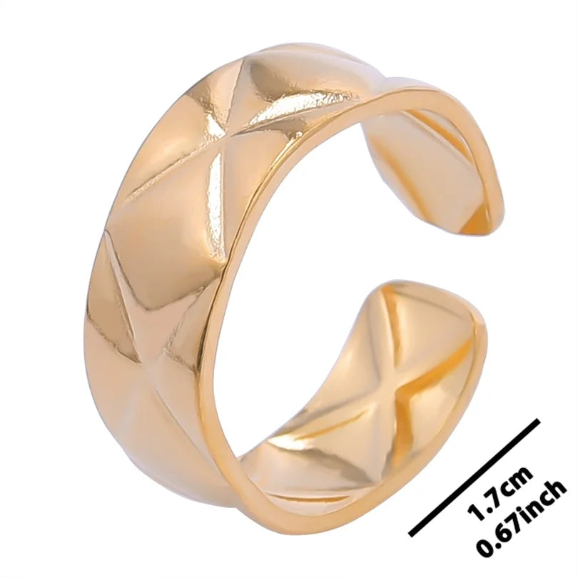 خواتم أنيقة مطلية بالذهب من الفولاذ المقاوم للصدأ، 6 قطع/مجموعة، بتصميمات زهور ونجوم وأوراق شجر وحب وثعبان، خواتم مجردة، مجوهرات نسائية بالجملة