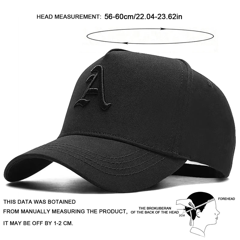 قبعات بيسبول للجنسين مطرزة بحرف A للربيع والخريف، قبعات كاجوال قابلة للتعديل، قبعة واقية من الشمس