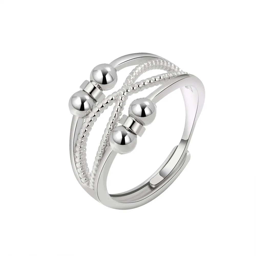 خواتم فضية مضادة للتوتر والقلق، عيار 925، خواتم دوارة للنساء والرجال، خواتم ذهبية عتيقة للأزواج، مجوهرات، شحن مجاني، هدية