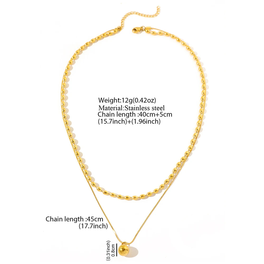 قلادة من الفولاذ المقاوم للصدأ، بتصميم بسيط، سلسلة مزدوجة للترقوة، قلادة جديدة رائجة للنساء، مجوهرات أنيقة، هدية فاخرة