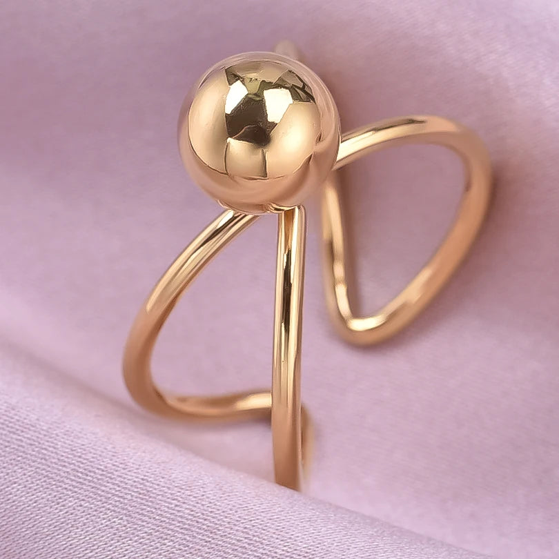 خواتم من الفولاذ المقاوم للصدأ مطلية بالذهب الحقيقي، 1/5 قطع/مجموعة، إكسسوارات للنساء والرجال، خاتم مفتوح قابل للتعديل بتصميم فراشة وقلب سميك