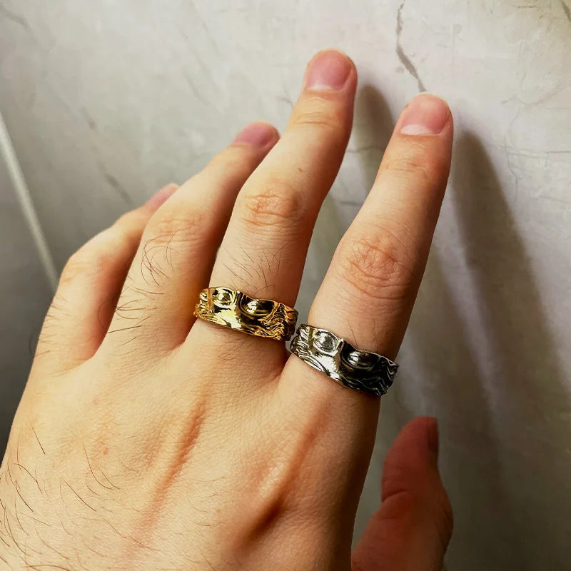 خاتم فينوس نصف الوجه بتصميم ريترو للرجال والنساء، مستوحى من الأساطير اليونانية، بتصميم بانك قوطي عتيق، خاتم مفتوح، إكسسوارات للجنسين، مجوهرات مصممة