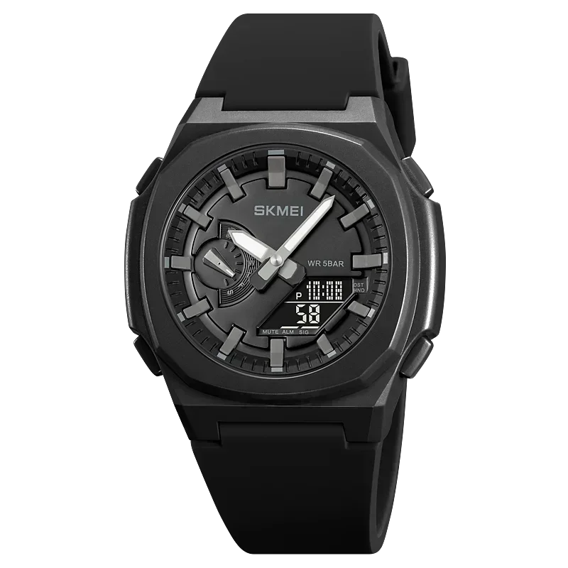ساعة SKMEI الرياضية للرجال المقاومة للماء مع ساعة عد تنازلي ورمز 5 وساعة منبه وتاريخ وحركة رقمية يابانية 2091 2100 1816