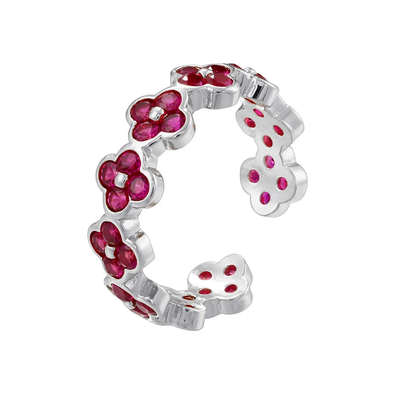 خاتم نسائي مفتوح الطرف قابل للتعديل من ZHUKOU، مصنوع من النحاس السميك عالي الجودة ومطلي بالذهب ومرصع بالزركونيا: VJ702