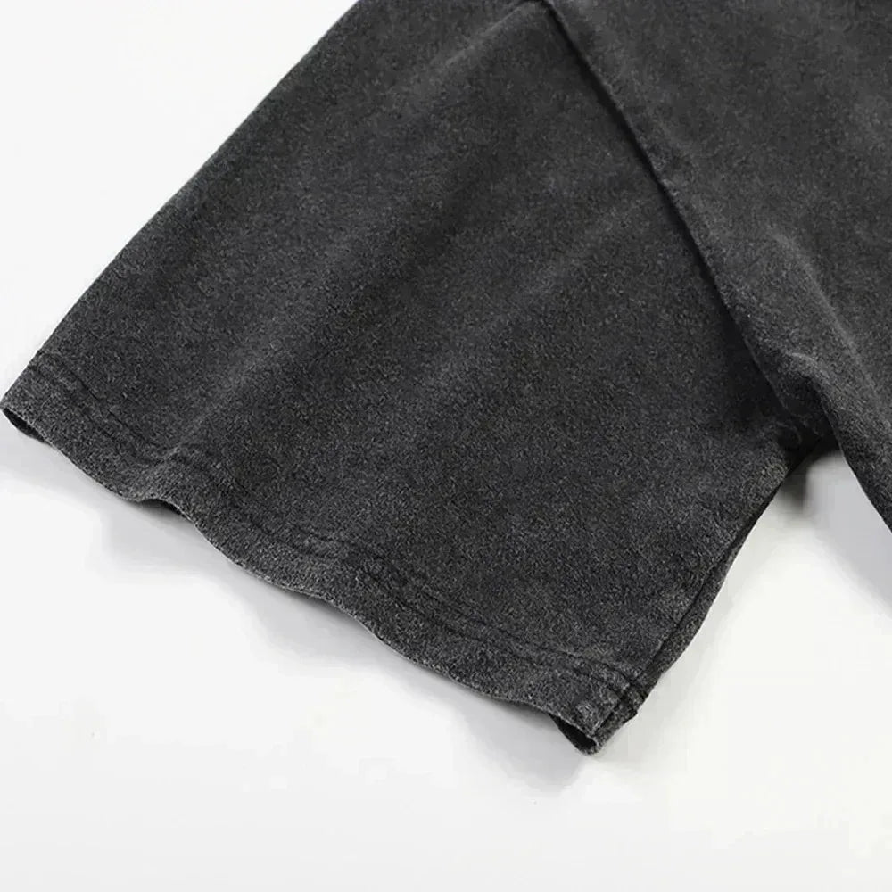 تي شيرت رجالي من القطن الخالص مطبوع عليه عبارة Ado Moth To The Fire Phantom Siita Washed T-shirt، تي شيرت رجالي فضفاض بتصميم ريترو وموسيقى البوب ​​اليابانية