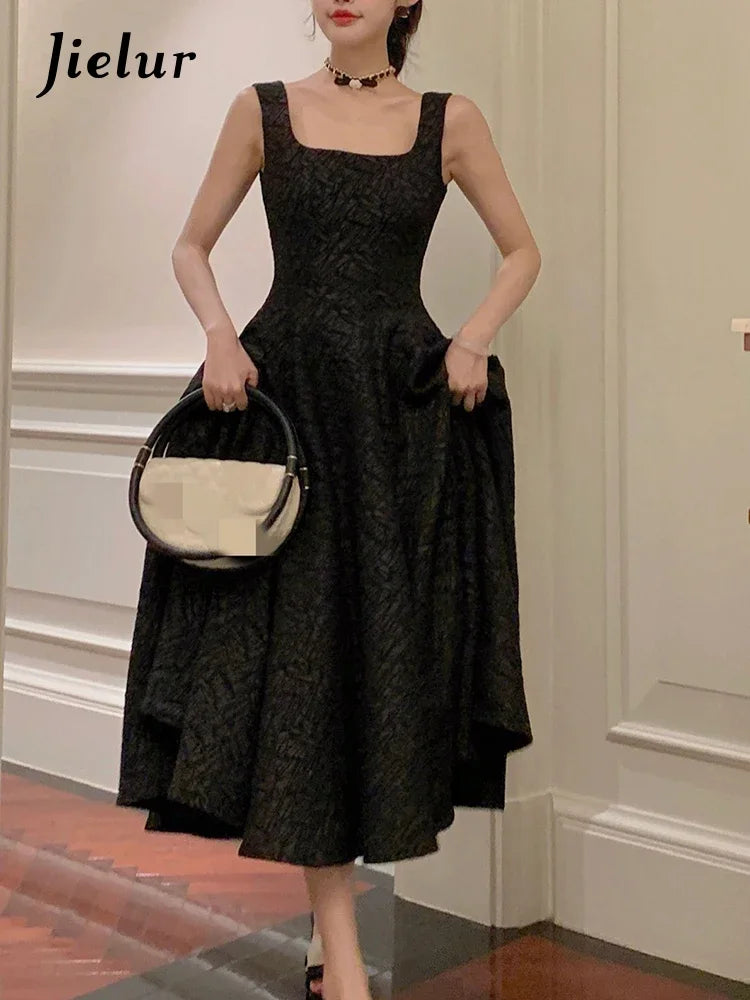 Summer Women Vintage Elegant Party Sleeveless Midi Dress Lady Evening Party A Line Fashion Prom Female Clothing Vestido