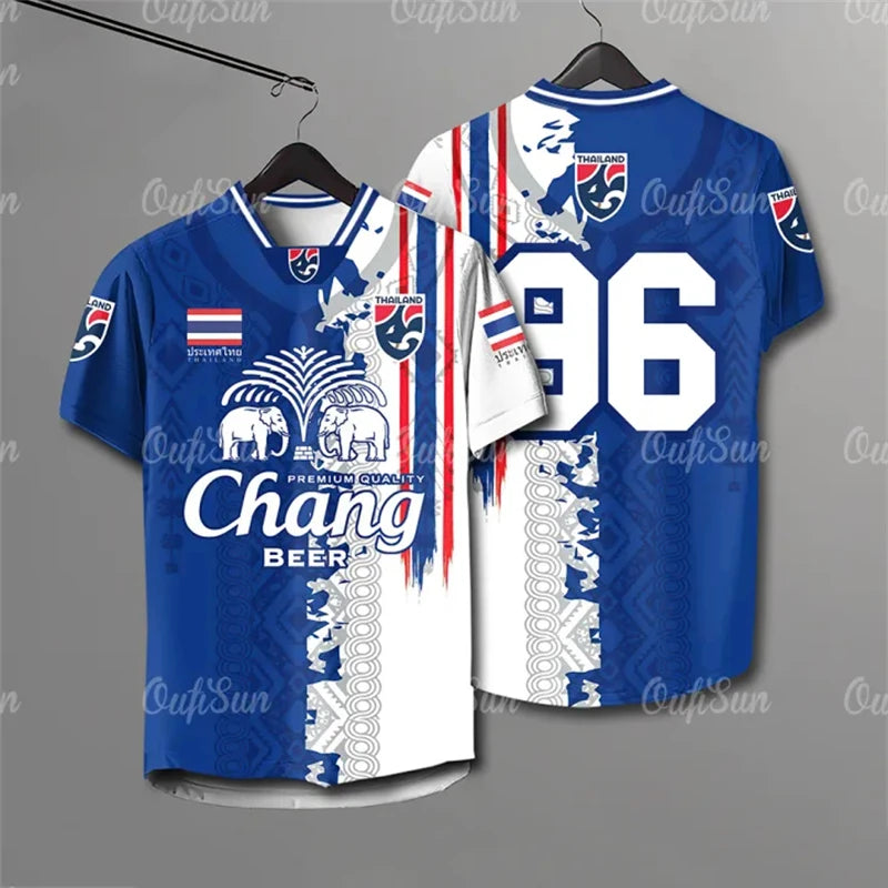 Thailand Chang Elephant 3D Printed Short Sleeve Summer Street Sports T-shirt Man Designer Clothes High Quality Jersey Kids Tops