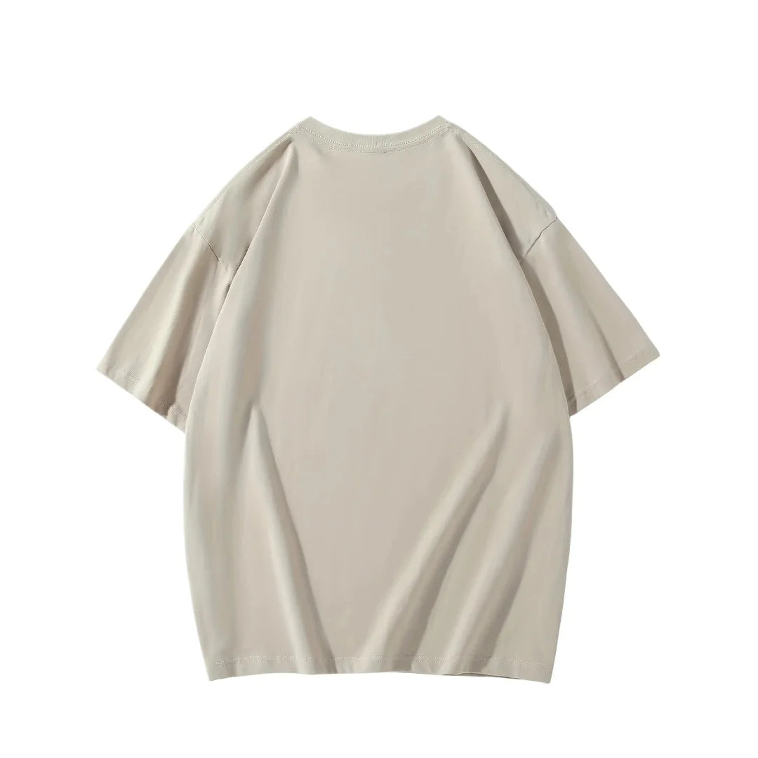 Summer men's  sports casual loose fit plus cartoon pattern printed comfortable round neck short sleeved T-shirt