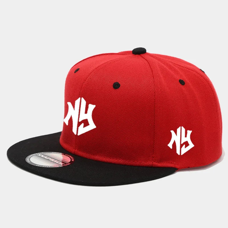 1PC unisex adjustable Snapback baseball cap, flat-brim and color-blocked hip-hop cap, suitable for both men and women