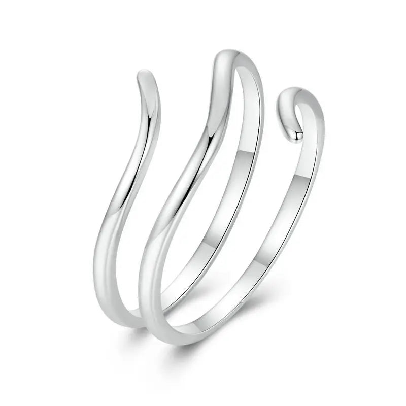 خواتم قابلة للتعديل من WOSTU، مصنوعة من الفضة الإسترليني عيار 925، قابلة للتكديس، مرصعة بالزركون، متوفرة بمقاسات مختلفة، للنساء، مجوهرات أصلية.