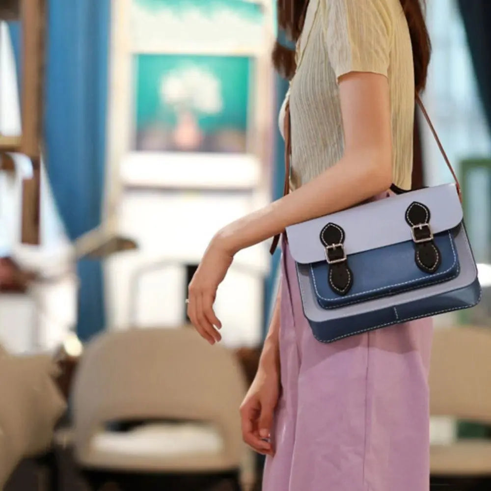 حقيبة جديدة من جلد البولي يوريثان مصنوعة يدويًا، 10 ألوان، حقيبة كامبريدج رسول يدوية الصنع، حقيبة نسائية مخيطة يدويًا