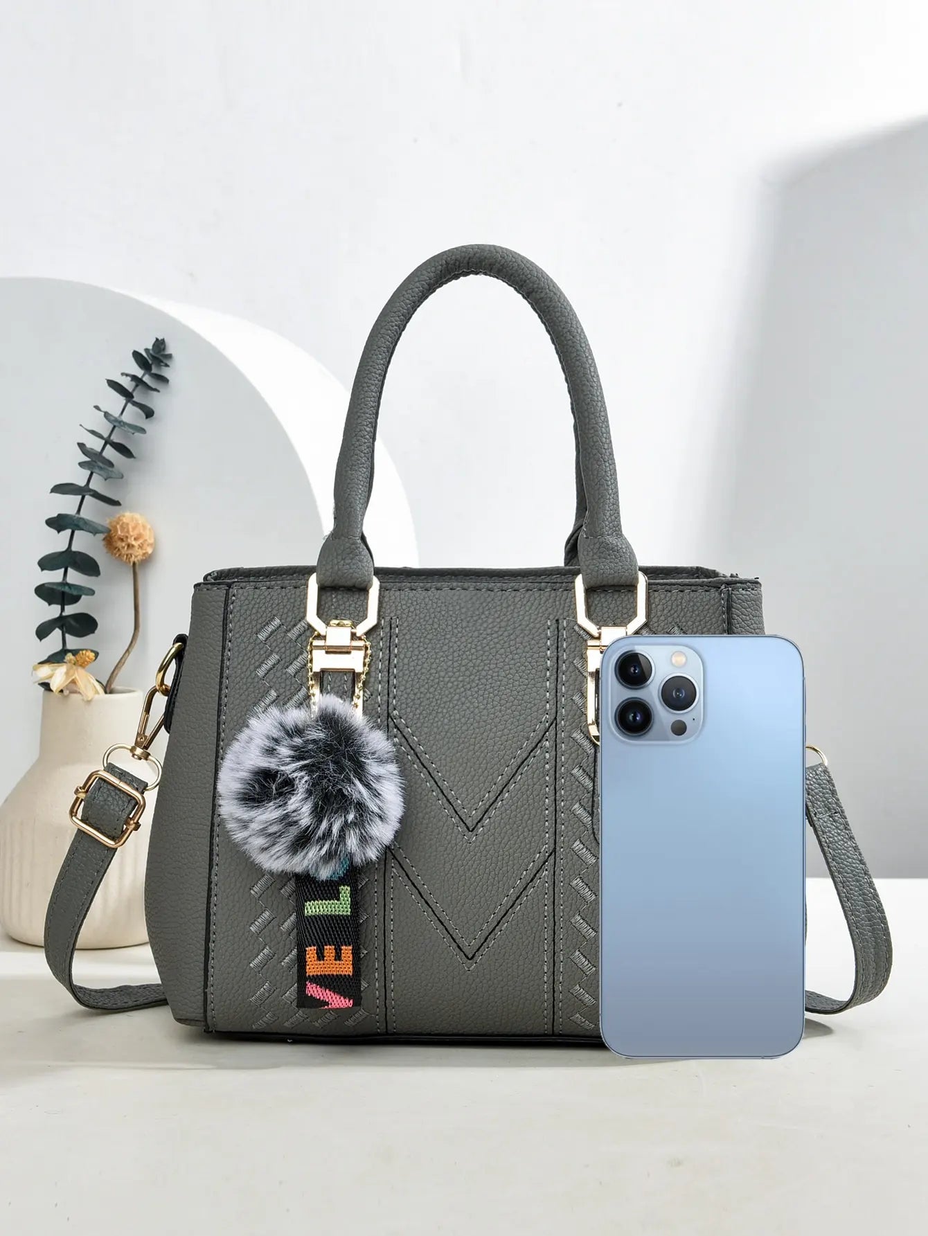 حقيبة كروس بودي مطرزة عصرية ذات سعة كبيرة للنساء، حقيبة يد للاستخدام اليومي