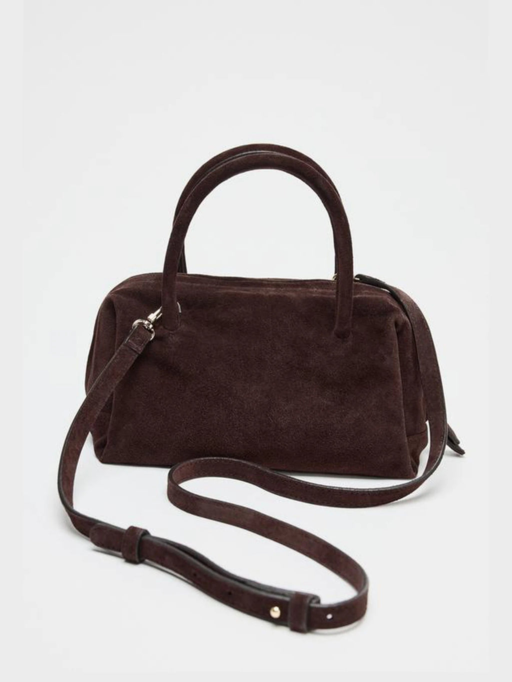 حقيبة نسائية بكتف واحد، حقيبة بولينج يدوية من جلد الغزال بسحاب، حقيبة نسائية من بوسطن الكورية