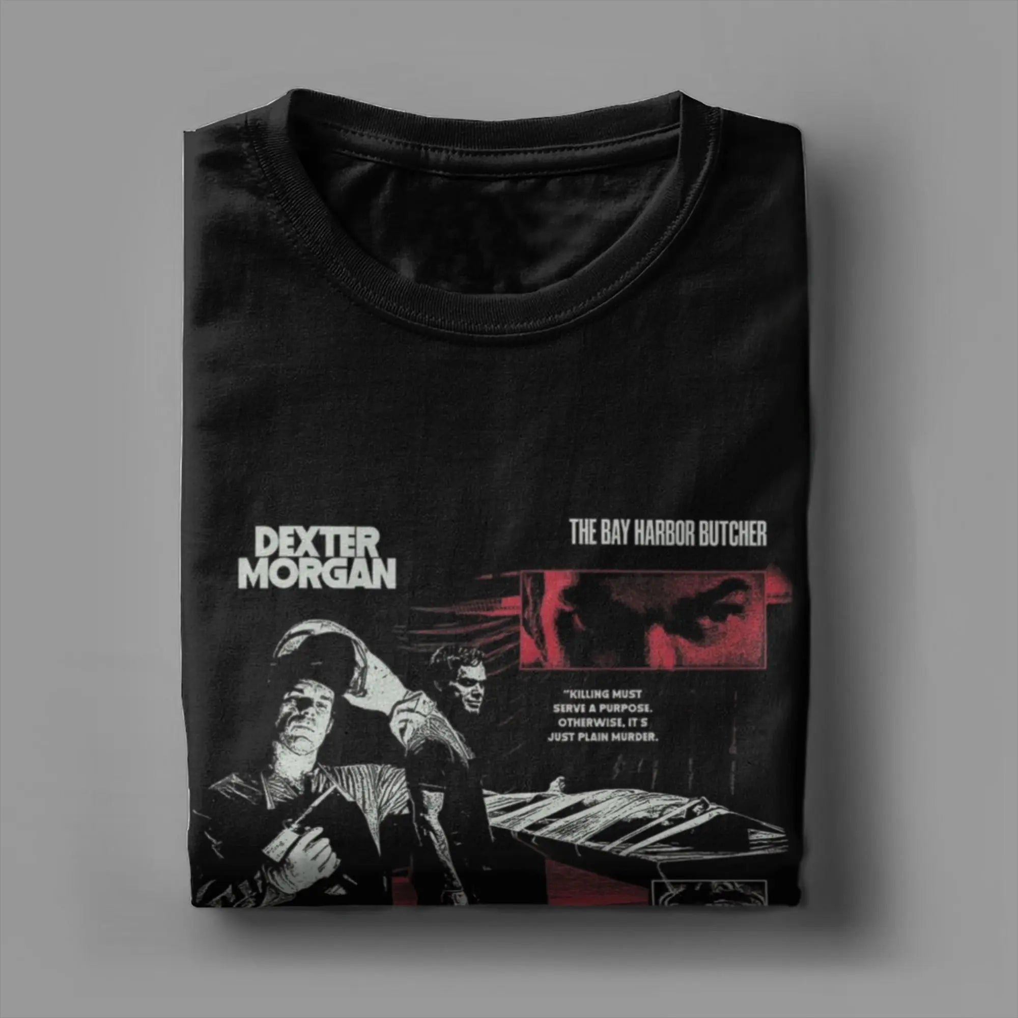 تي شيرت من أفلام دكستر مورغان، قمصان قطنية للجنسين، قمصان كلاسيكية برقبة دائرية وأكمام قصيرة