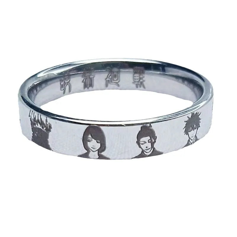 خاتم جوجوتسو كايسن إيتادوري يوجي المصنوع من الفولاذ التيتانيوم للرجال والنساء، خواتم أصابع بسيطة غير رسمية، خاتم لا يتلاشى، قلادة، هدايا جديدة