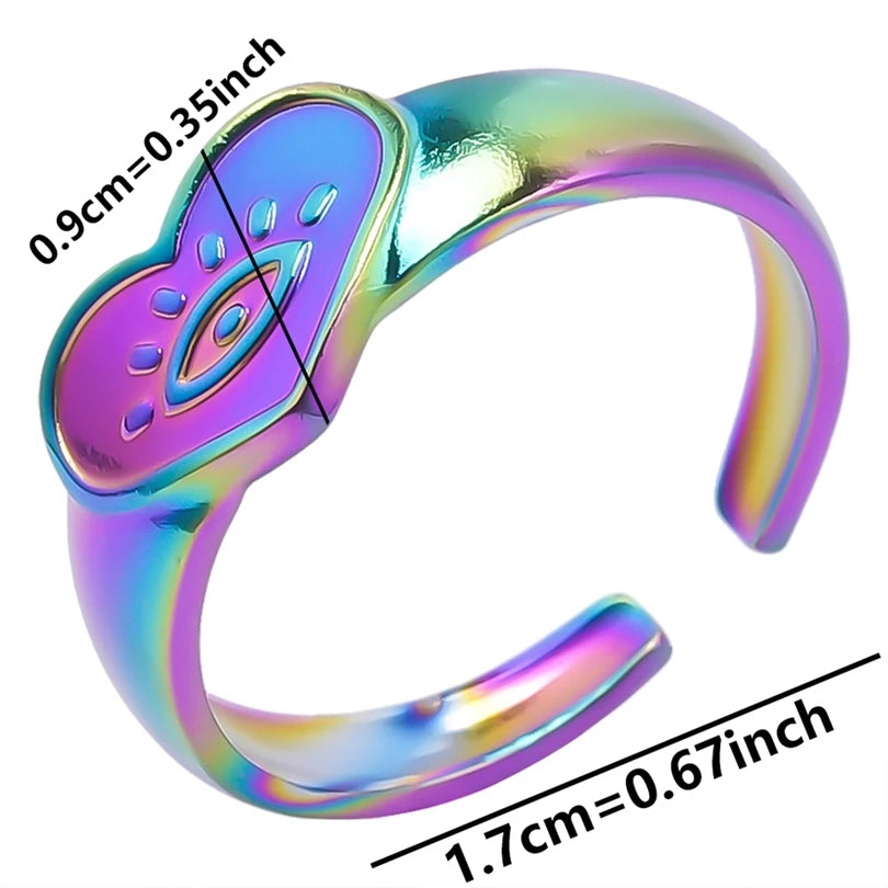 1 قطعة من خواتم عين النمر الكلاسيكية المصنوعة من الفولاذ المقاوم للصدأ القابلة للتعديل والمفتوحة للنساء والرجال إكسسوارات خاتم إصبع ذهبي اللون