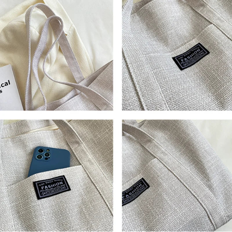 Minimalism Women's Shoulder Bags Large Capacity Casual Tote Bag Multiple Pockets Daily Commuting Handbag Shopping