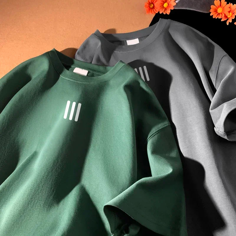 تيشيرتات رجالية واسعة، تيشيرت قطني أبيض مقاس 5XL، ملابس صيفية كاجوال، تيشيرتات مطبوعة عصرية للرجال، ملابس جديدة